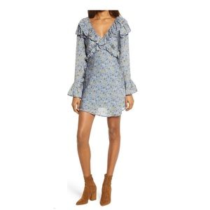 Free People Sweetest Thing Long Sleeve Minidress Midnight Cowboy SZ 6 New.